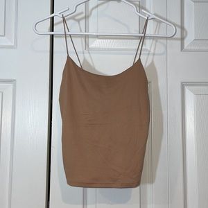 Brown Spaghetti String Tank Top